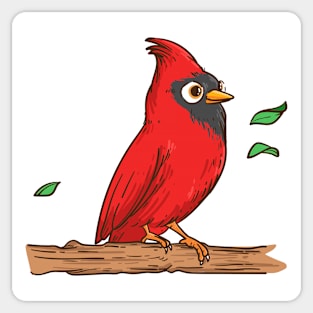 Cardinal Bird Hand Drawn Sticker